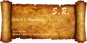Sárfi Renátó névjegykártya